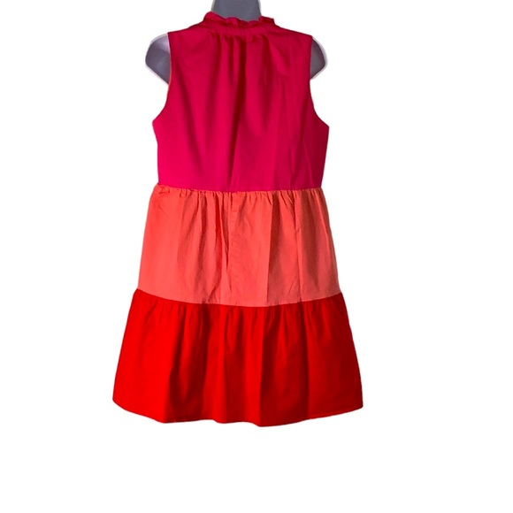 Gibson color “block” tiered ruffle dress. - Picture 2 of 5